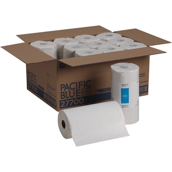 Paper Towels, 250 Sheets, White, 12 PK